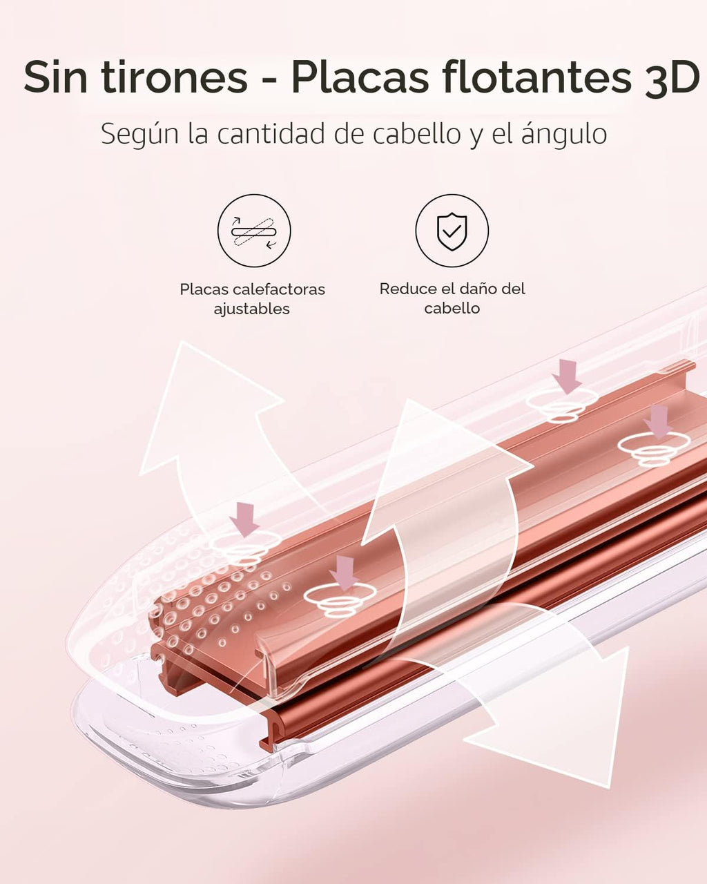 Wavytalk Plancha de pelo de titanio 100% puro, de doble voltaje, cr...