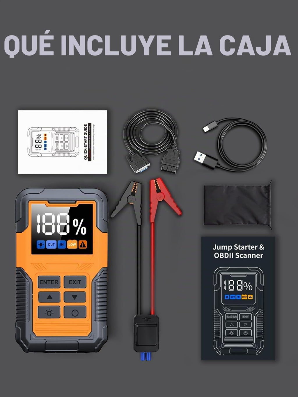 Arrancador de batería de automóvil con escáner OBD2 7000A para todo...