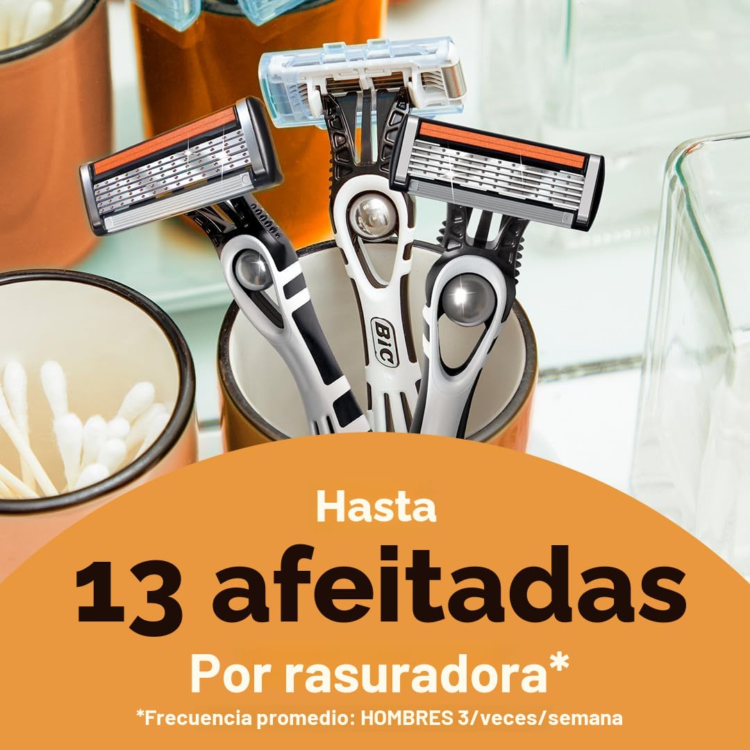 BIC Flex 5 - Maquinillas de afeitar desechables de 5 cuchillas para...