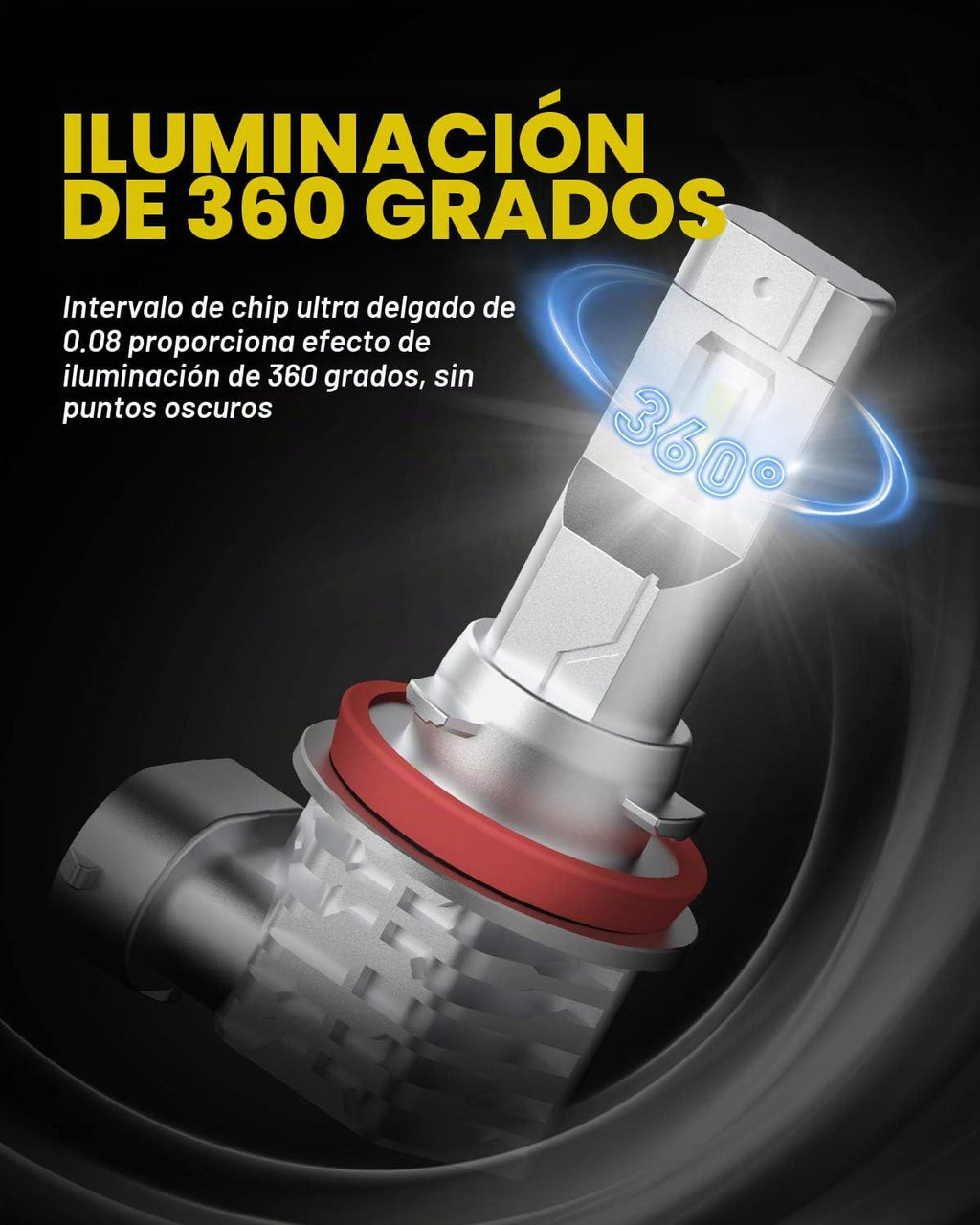 AUXITO Bombilla LED antiniebla H11 H8 sin ventilador, 40 W 6000 lm...