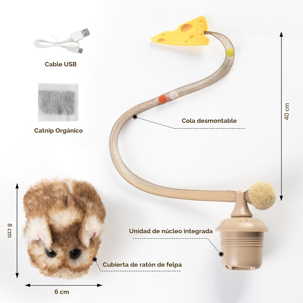 Migipaws MigiMouse - Juguete interactivo para gatos de 360° con col...
