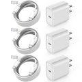 Bloque de cargador USB C rápido, paquete de 3 cables USBC a USBC de...
