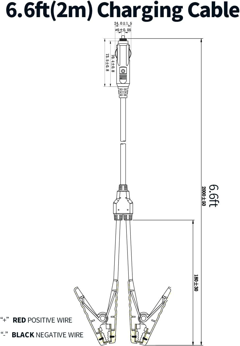 Tonton Cable de carga de batería de automóvil de 12 V, cable de 14...