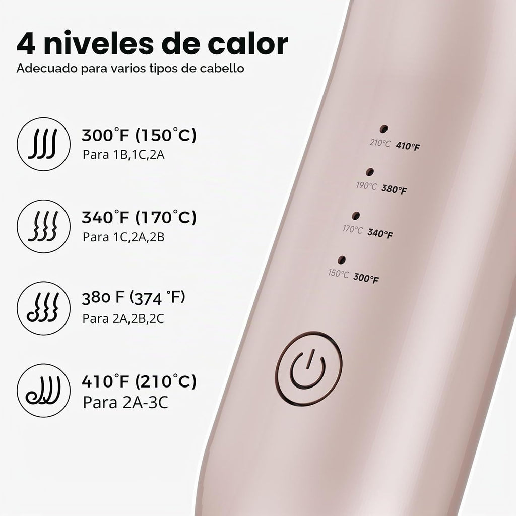 CARESKY® Cepillo de rizador inalámbrico, rizador de batería recarga...