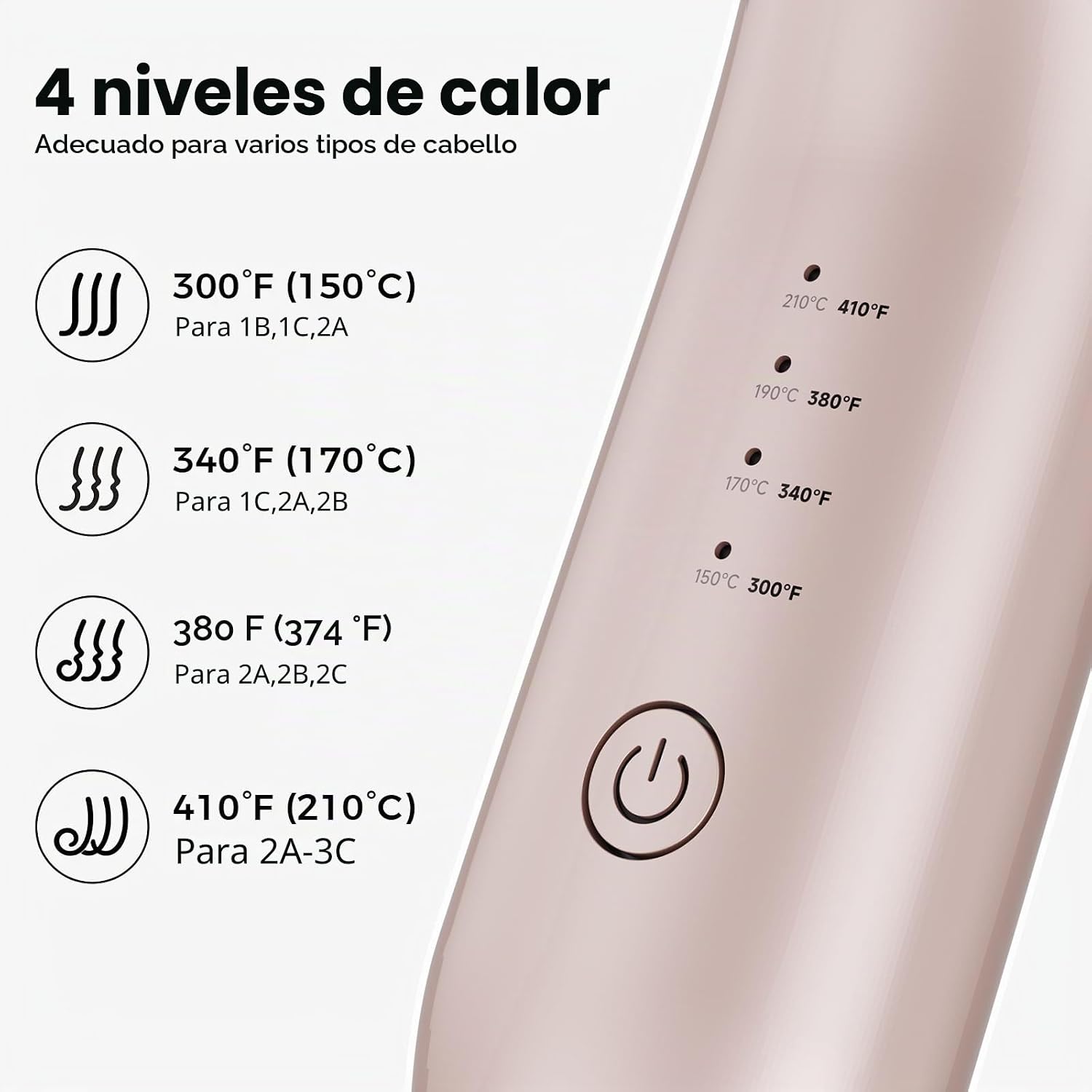 CARESKY® Cepillo de rizador inalámbrico, rizador de batería recarga...