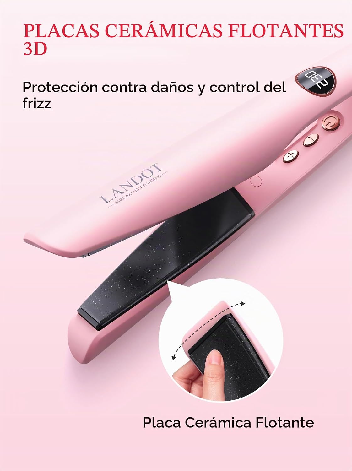 LANDOT - Plancha y rizador de pelo 2 en 1 - Plancha plana de torsió...
