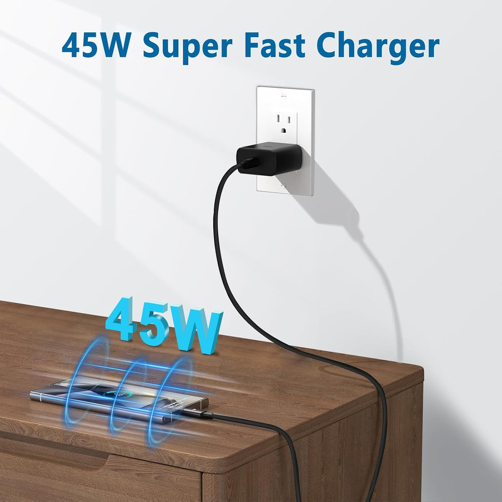 Cargador USB-C de 45 W, cargador súper rápido tipo C para Sam Sung...