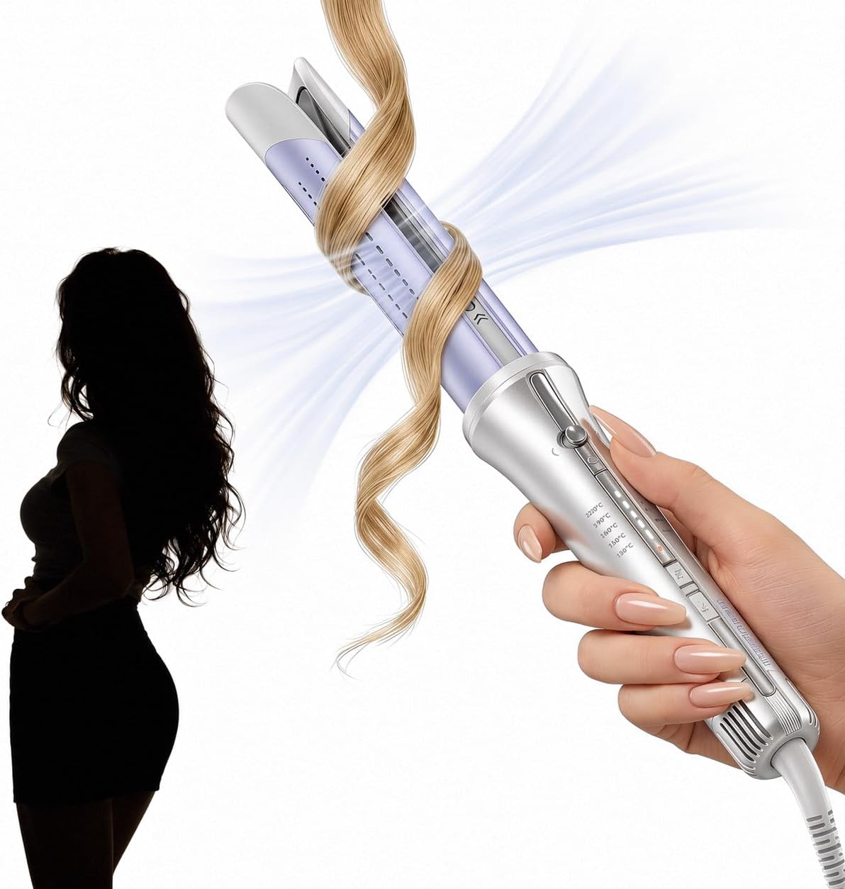 SHEGLAM One Touch Airflow Styler Pro 1.25 pulgadas con rotación aut...