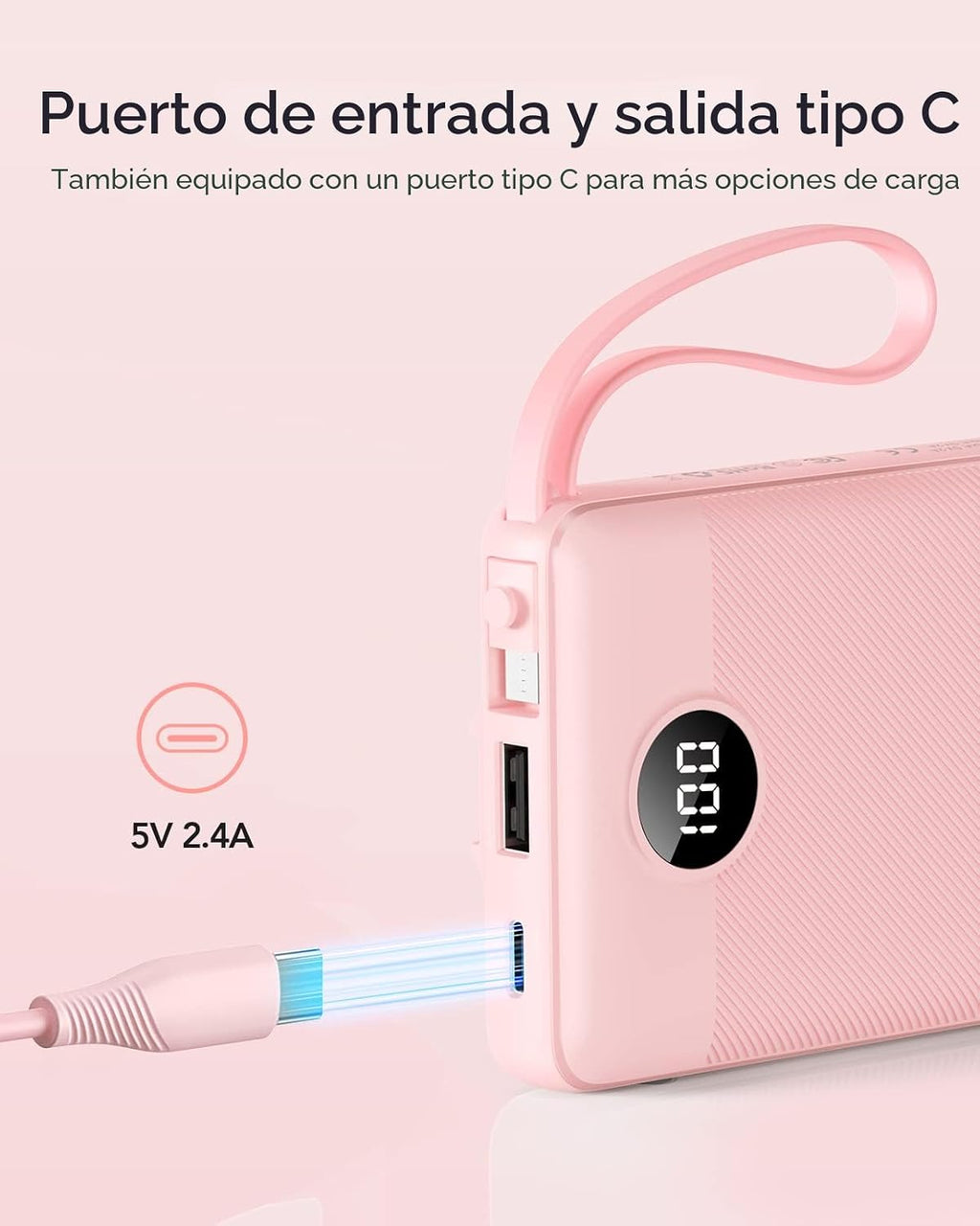 VRURC Cargador Portátil Power Bank, Paquete de Batería Esencial de...