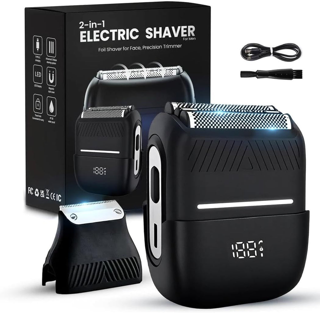 Afeitadora eléctrica 2 en 1 para hombres - Afeitadora de láminas pa...