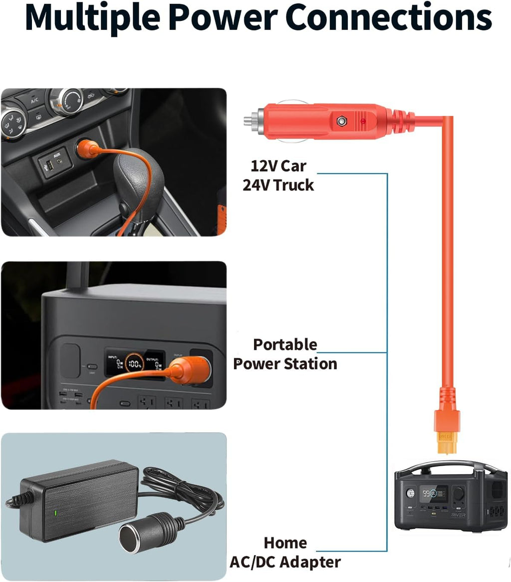 Cable de extensión de cargador de coche con conector XT60, cable de...