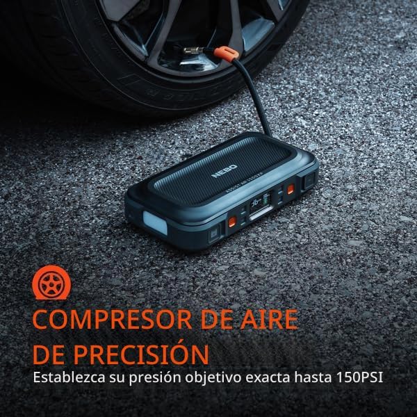 NEBO Assist AIR 1500XP Arrancador y Compresor de Aire | Caja de Fue...