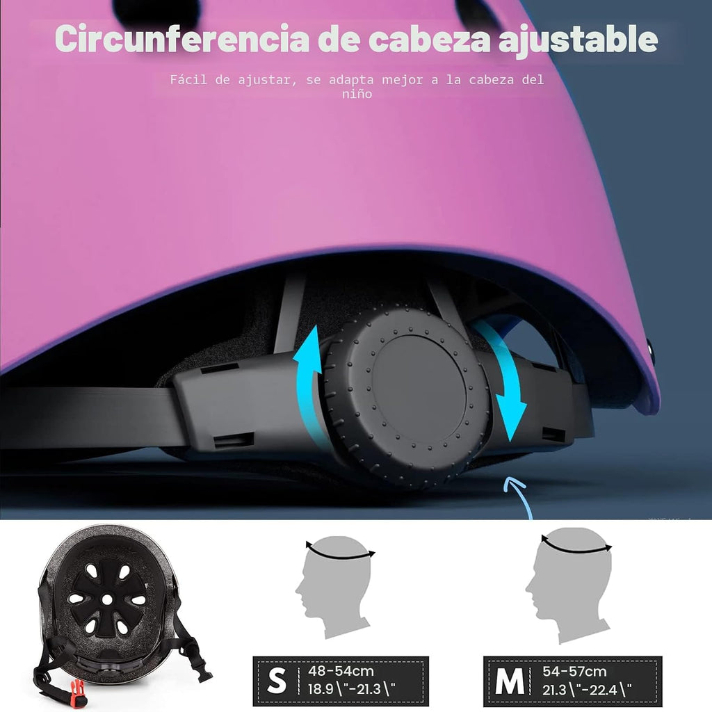 Juego de casco para niños con rodilleras, coderas y muñequeras, cas...