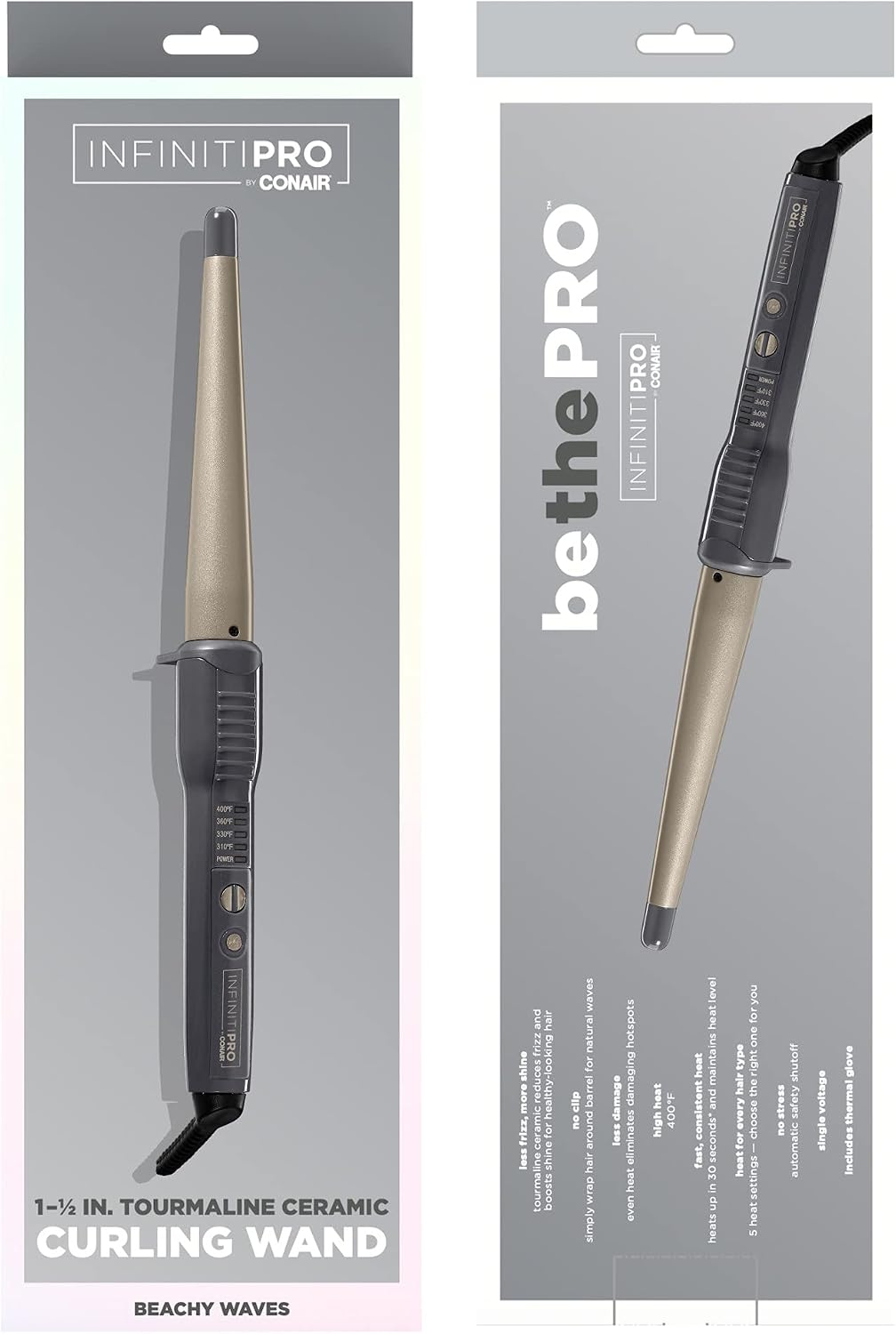 CONAIR Tourmaline INFINITIPRO Rizadora de cerámica, 1 pulgadas a 1\...