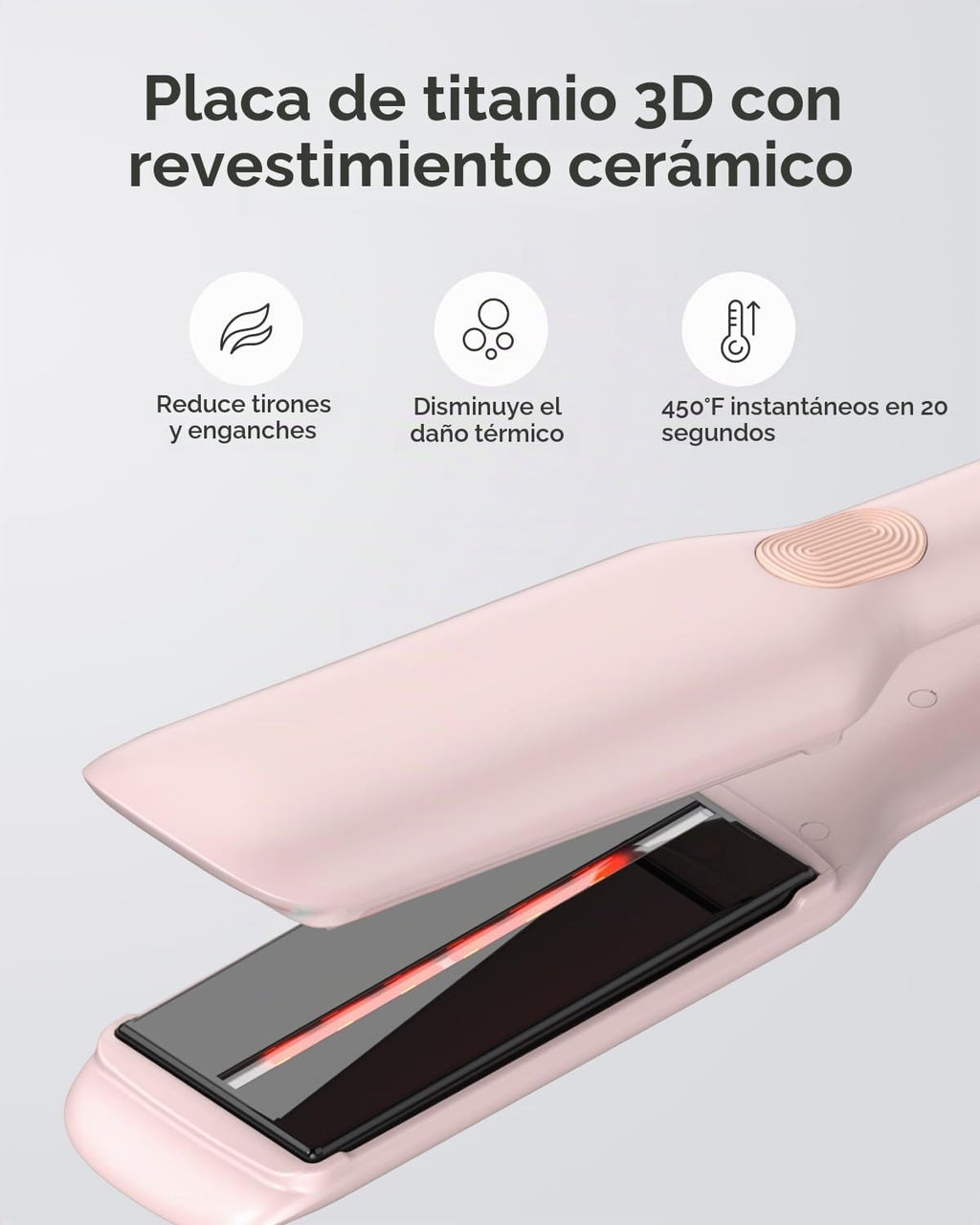 ANNLARY Plancha para el cabello, plancha plana de 1.75 pulgadas con...
