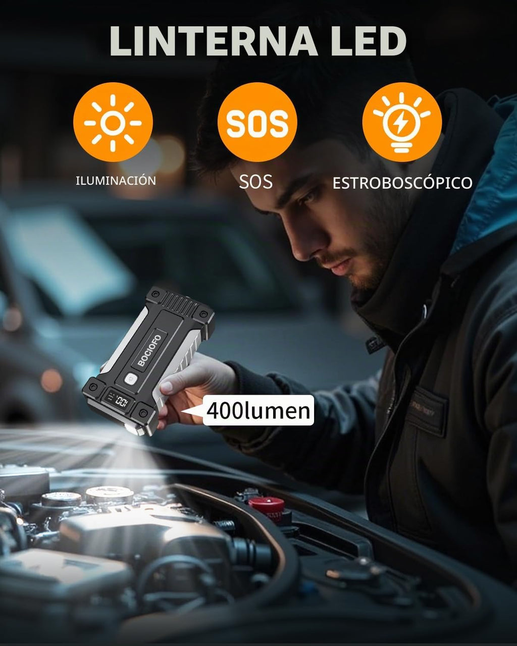 Banco de potencia de arranque de automóvil, 2000 A 12 V arrancador...