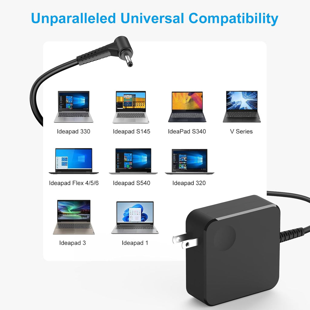 Cargador compatible Lenovo Laptop Computadora 65W 45W Punta Redonda...