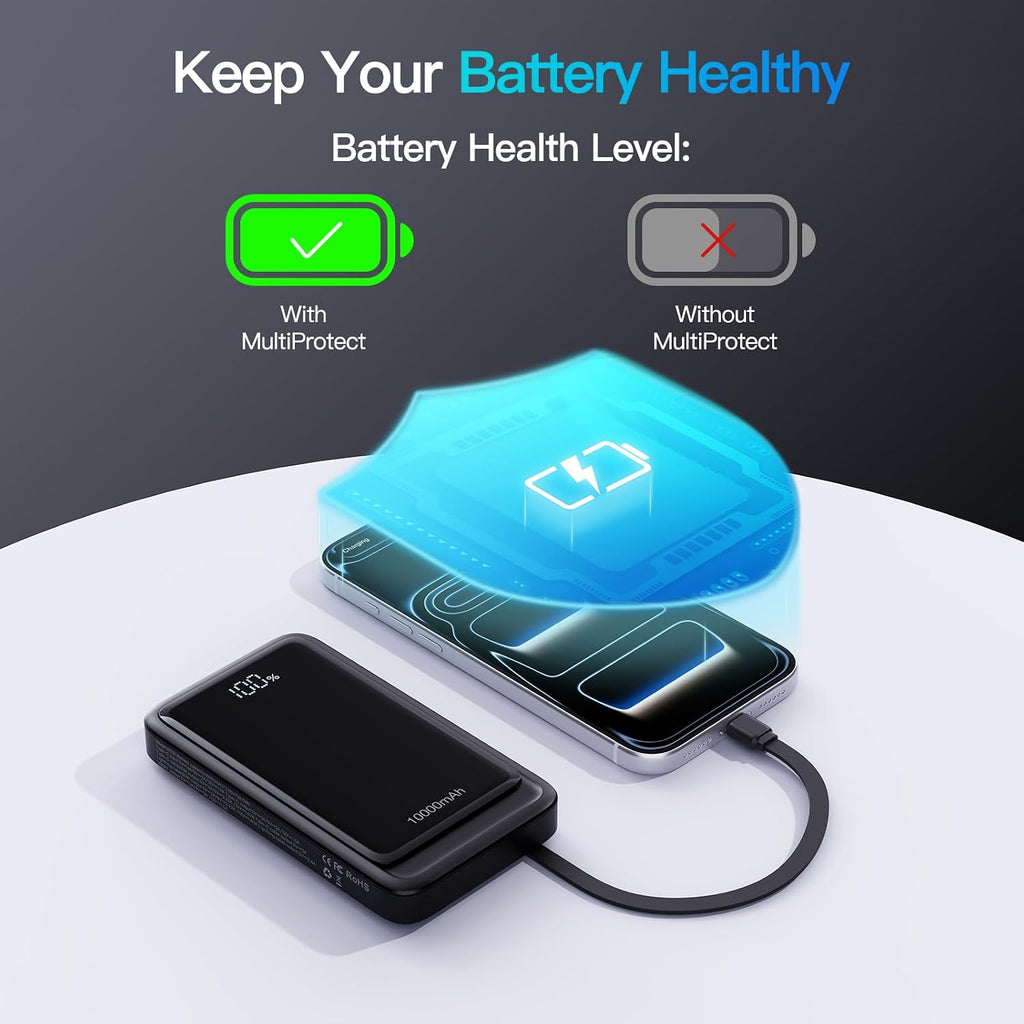 VTIAEK Paquete de 2 cargadores portátiles de 10000 mAh 2026 con 4 c...
