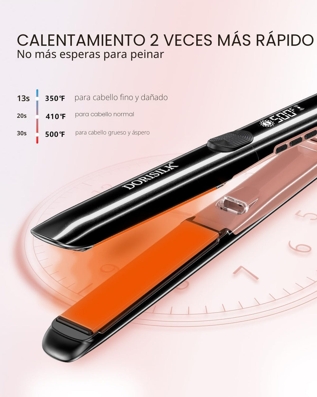 DORISILK Plancha de pelo profesional de alta temperatura de 500 gra...