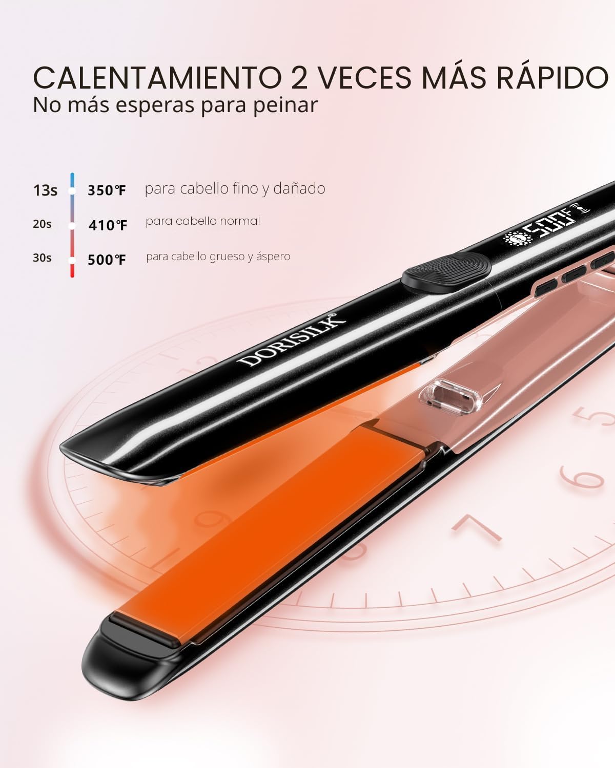 DORISILK Plancha de pelo profesional de alta temperatura de 500 gra...