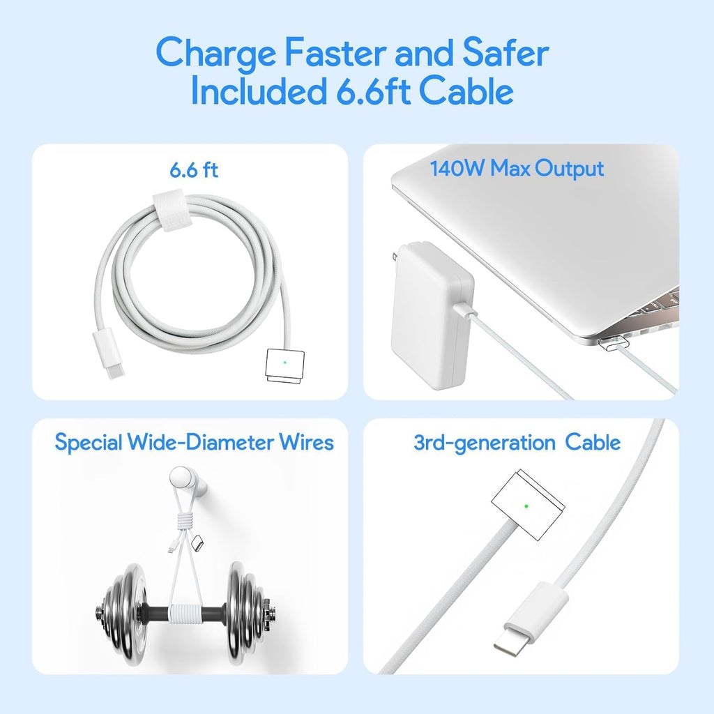 Cargador Mac Book Pro de 140 W, cable Mag 3 PD 3.1 para Mac Pro de...