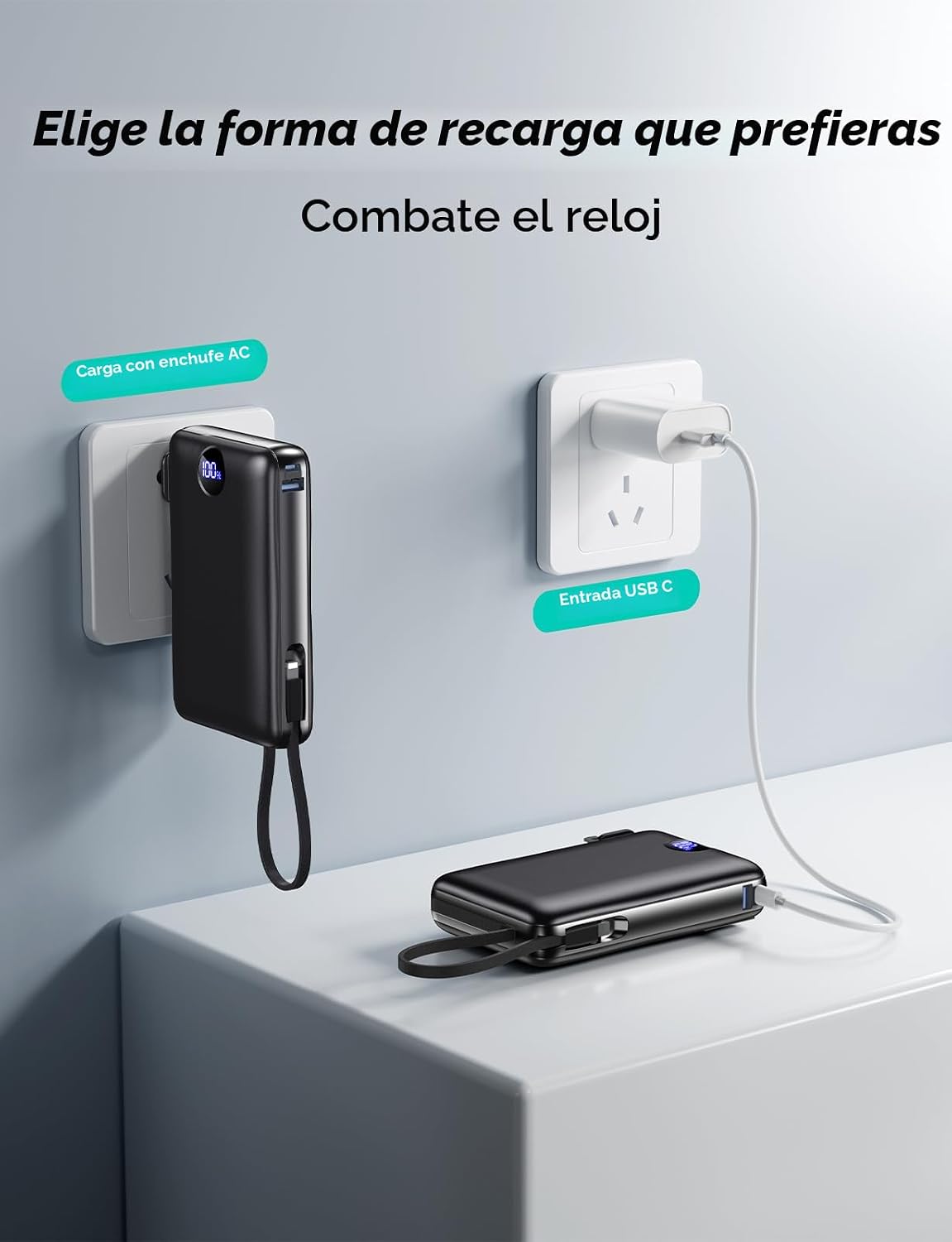 Cargador portátil de 50000 mAh de gran capacidad, enchufe de pared...