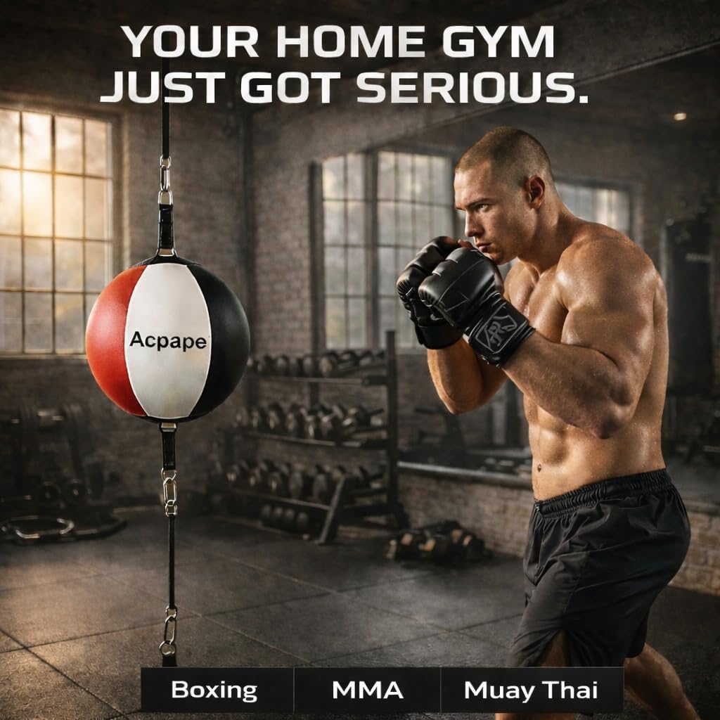 Acpape Bolsa de boxeo de doble extremo con guantes de boxeo, saco d...