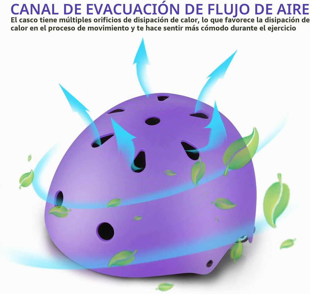 WayEee Juego de casco de bicicleta para niños, rodilleras, equipo d...