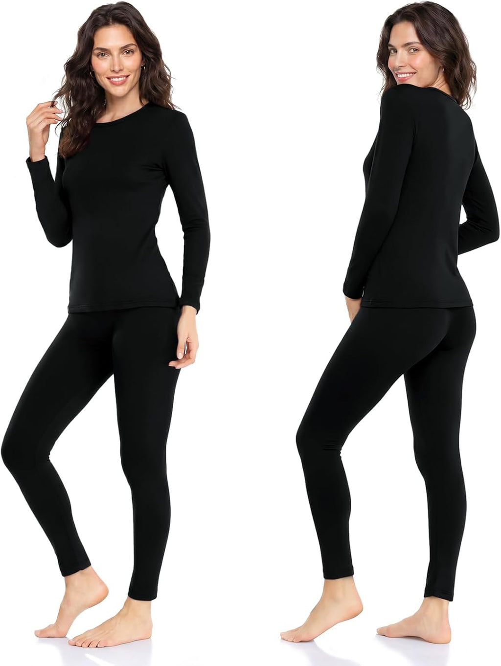 WEERTI Ropa interior térmica para mujeres Long Johns con forro pola...