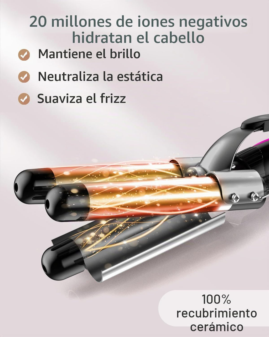 BESTOPE PRO Juego de rizadores 5 en 1, rizador de pelo de 3 barrile...