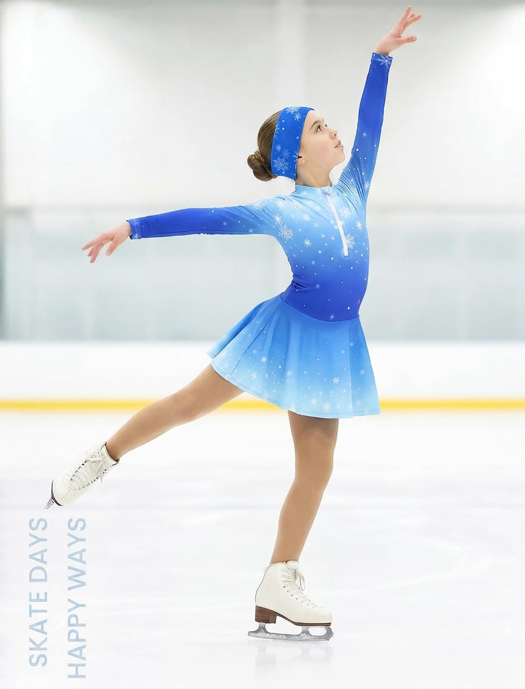 Wenlia Conjunto de vestido de patinaje sobre hielo para niñas, de m...
