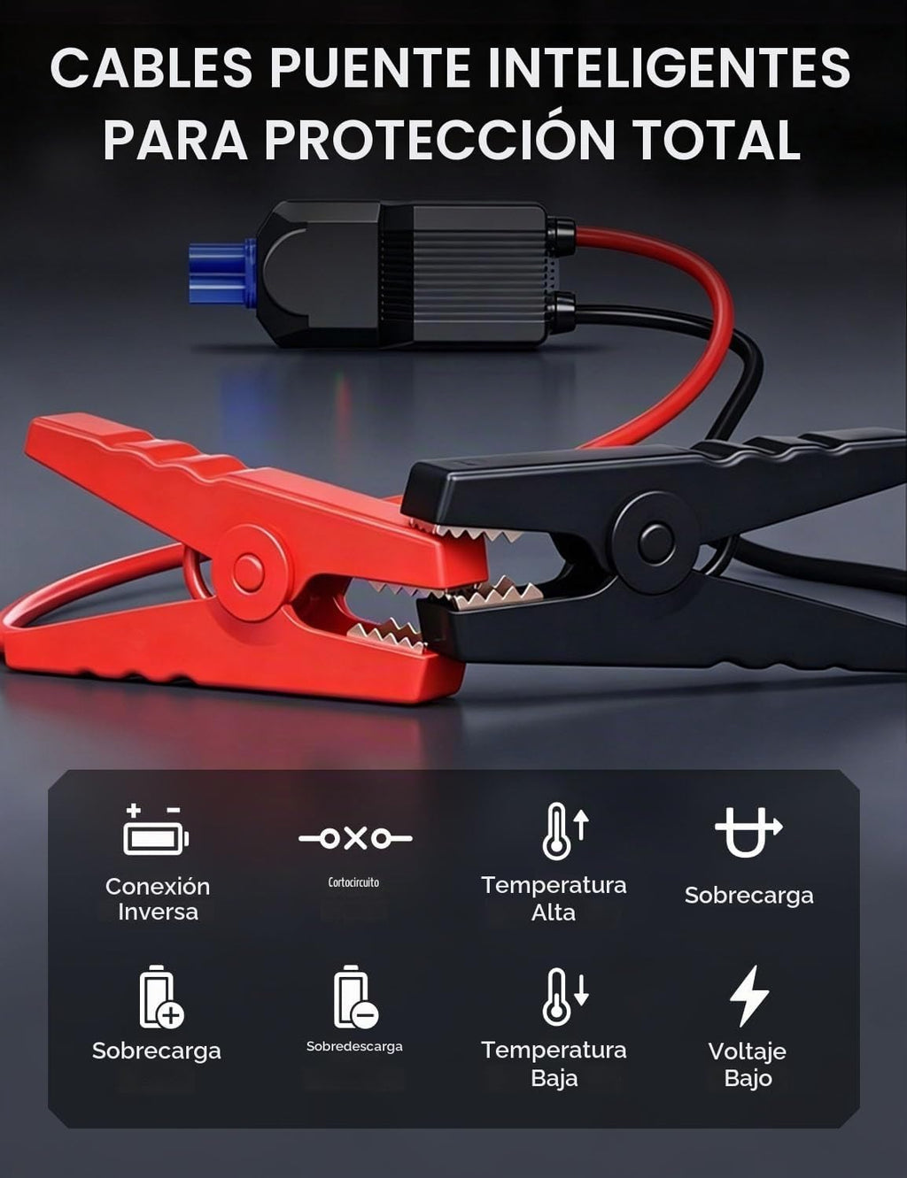 Arrancador con compresor de aire 4500A, batería de arranque portáti...