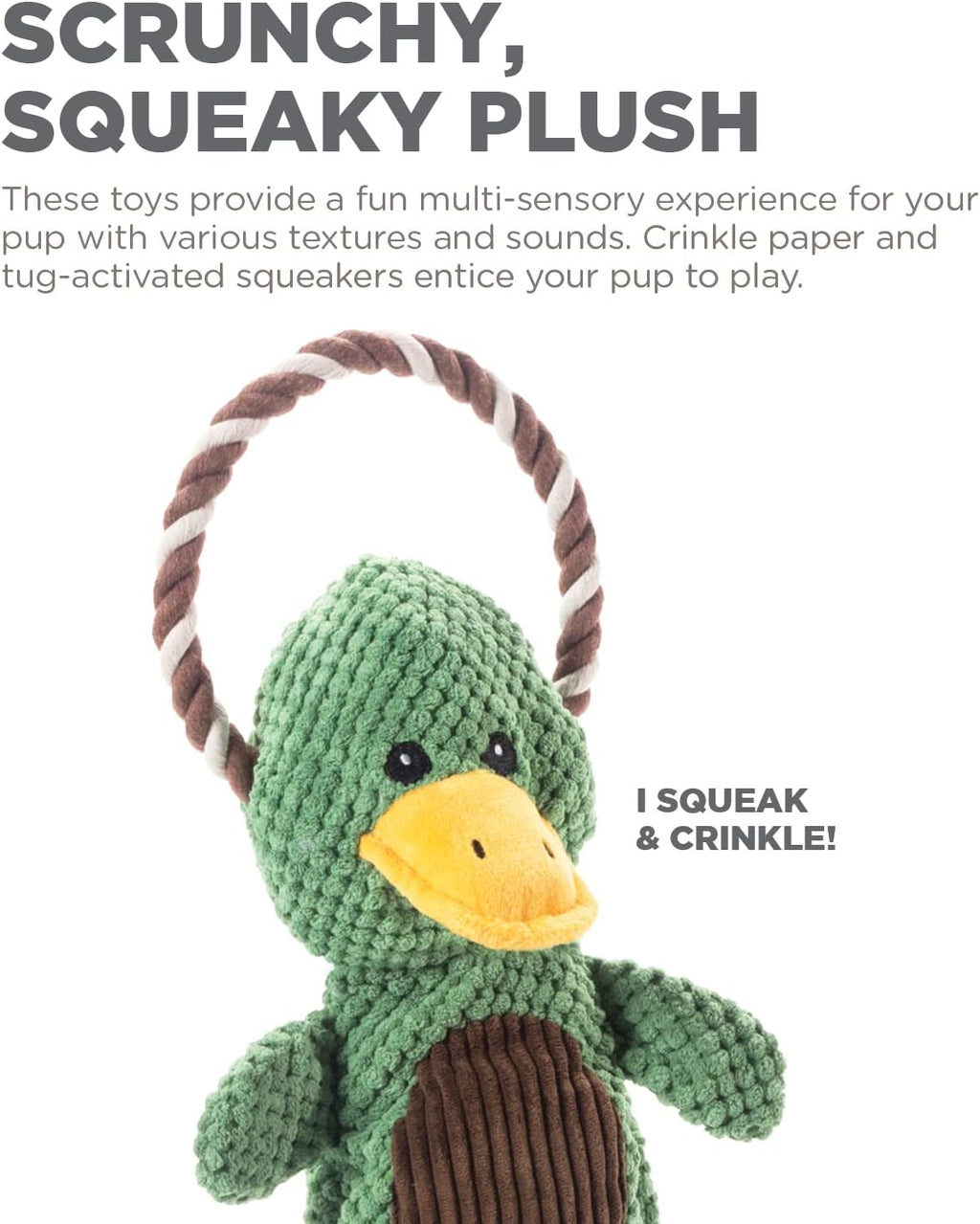 Outward Hound Scrunch Bunch Duck Juguete Interactivo de Peluche con...