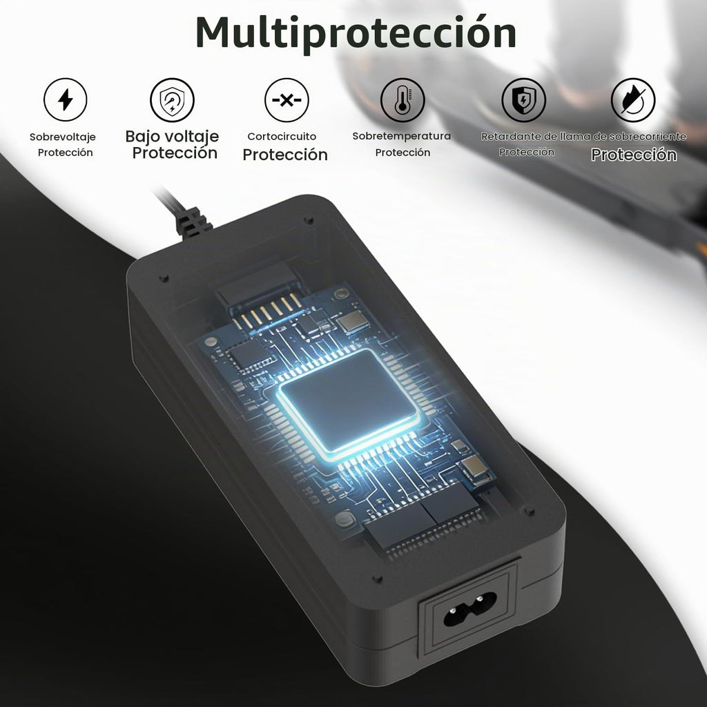 Cargador eléctrico para bicicleta y scooter de 54.6 V 2 A, certific...