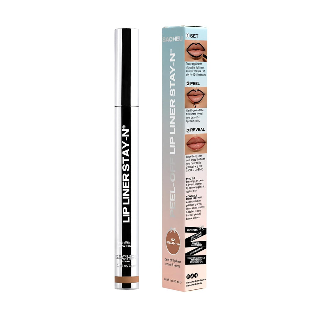 Sacheu Lip Liner Stay-N - Delineador de labios de tatuaje desprendi...