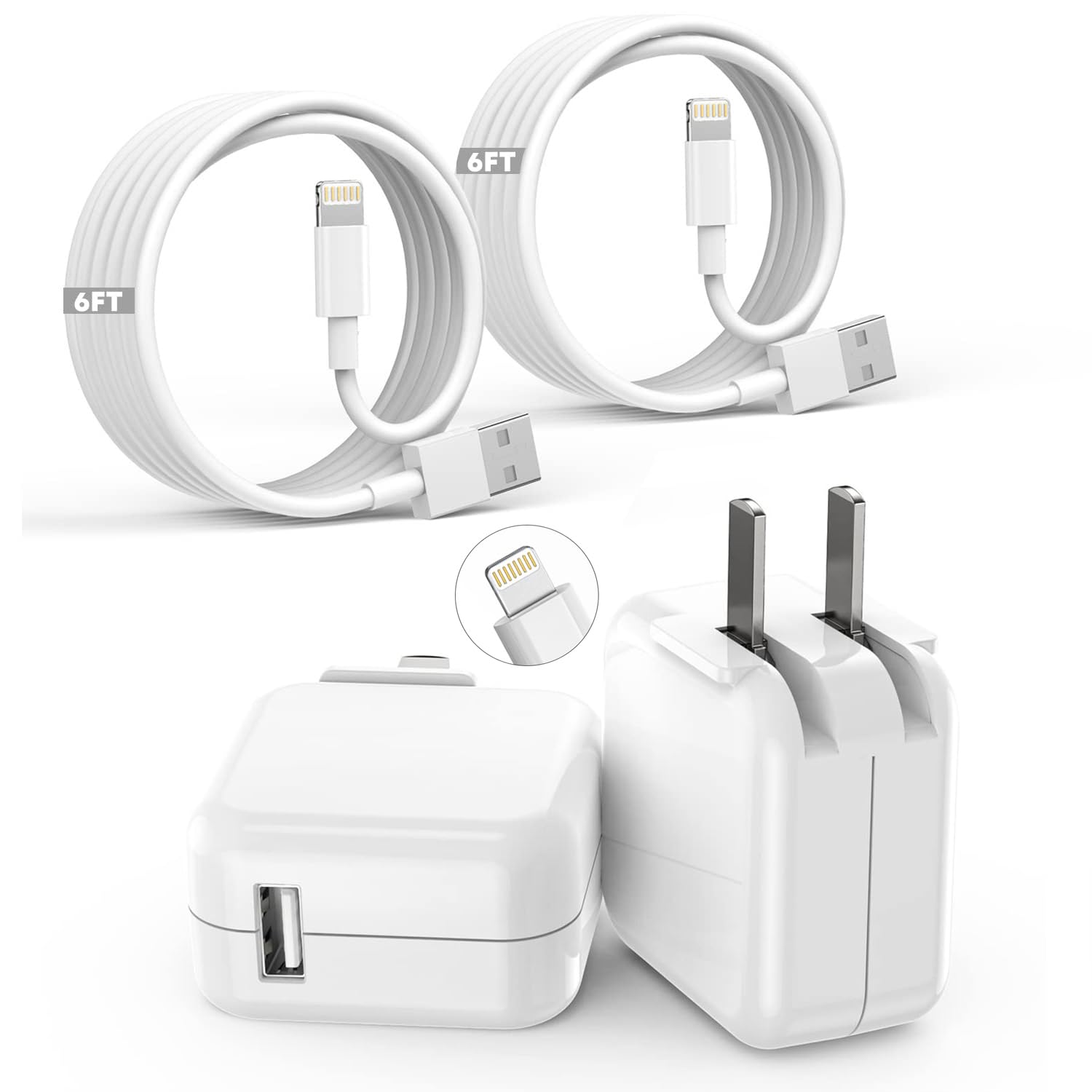 Cargador de iPhone para iPad de carga rápida [certificado por Apple...