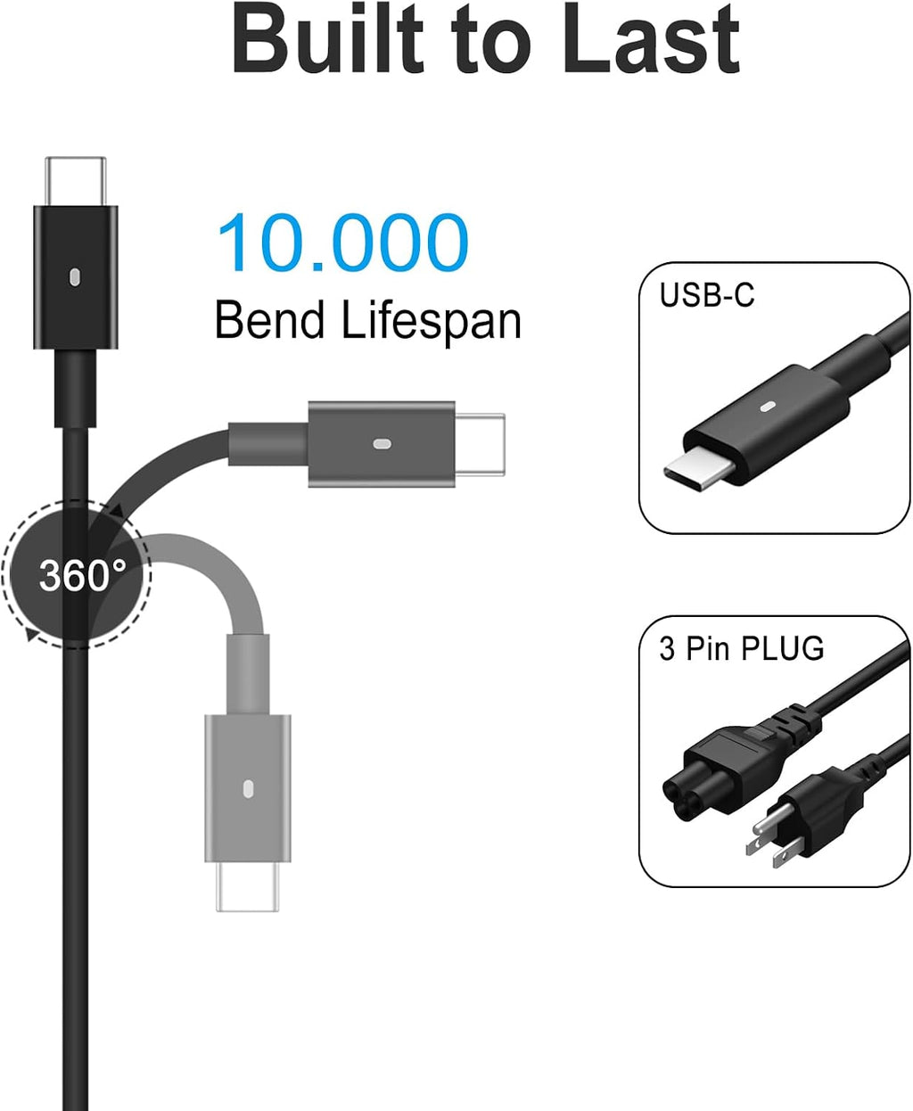 Cargador compatible con el adaptador de corriente rápido USB C para...