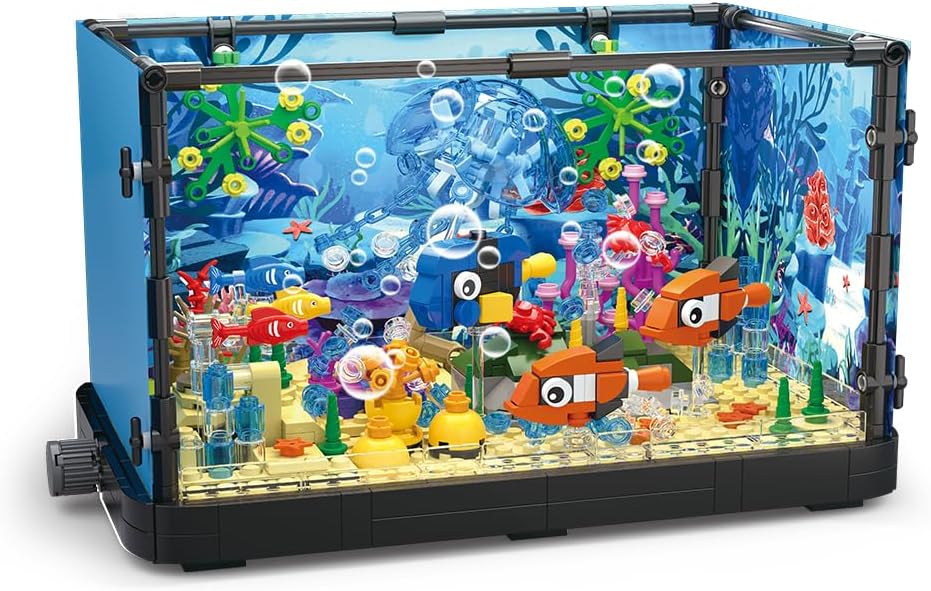 Maxiryx Fish Tank Building Set - Movable Aquarium Building Toys Inc...