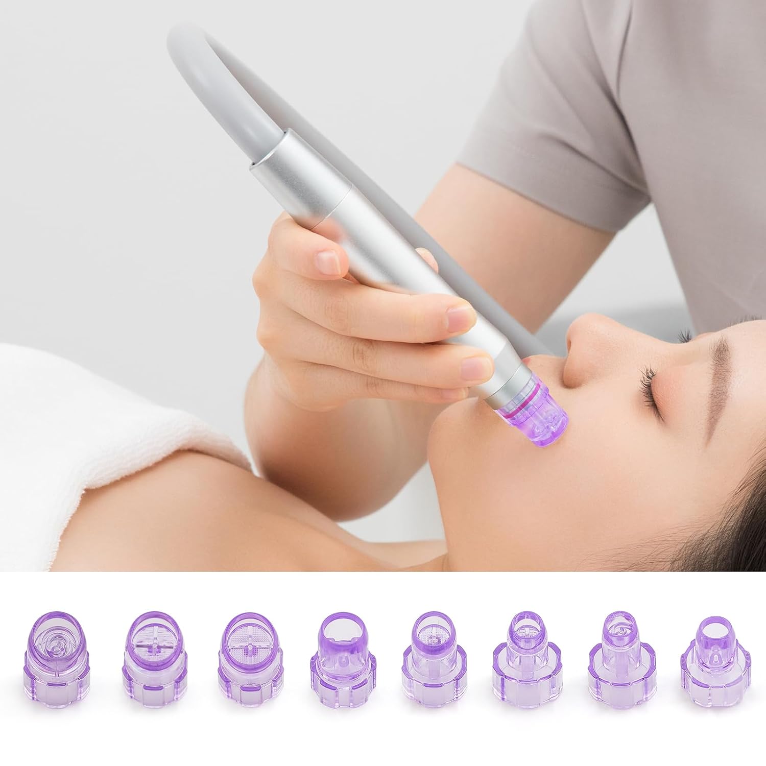 Elitzia Cabezales de microderma de dermoabrasión de plástico, punta...