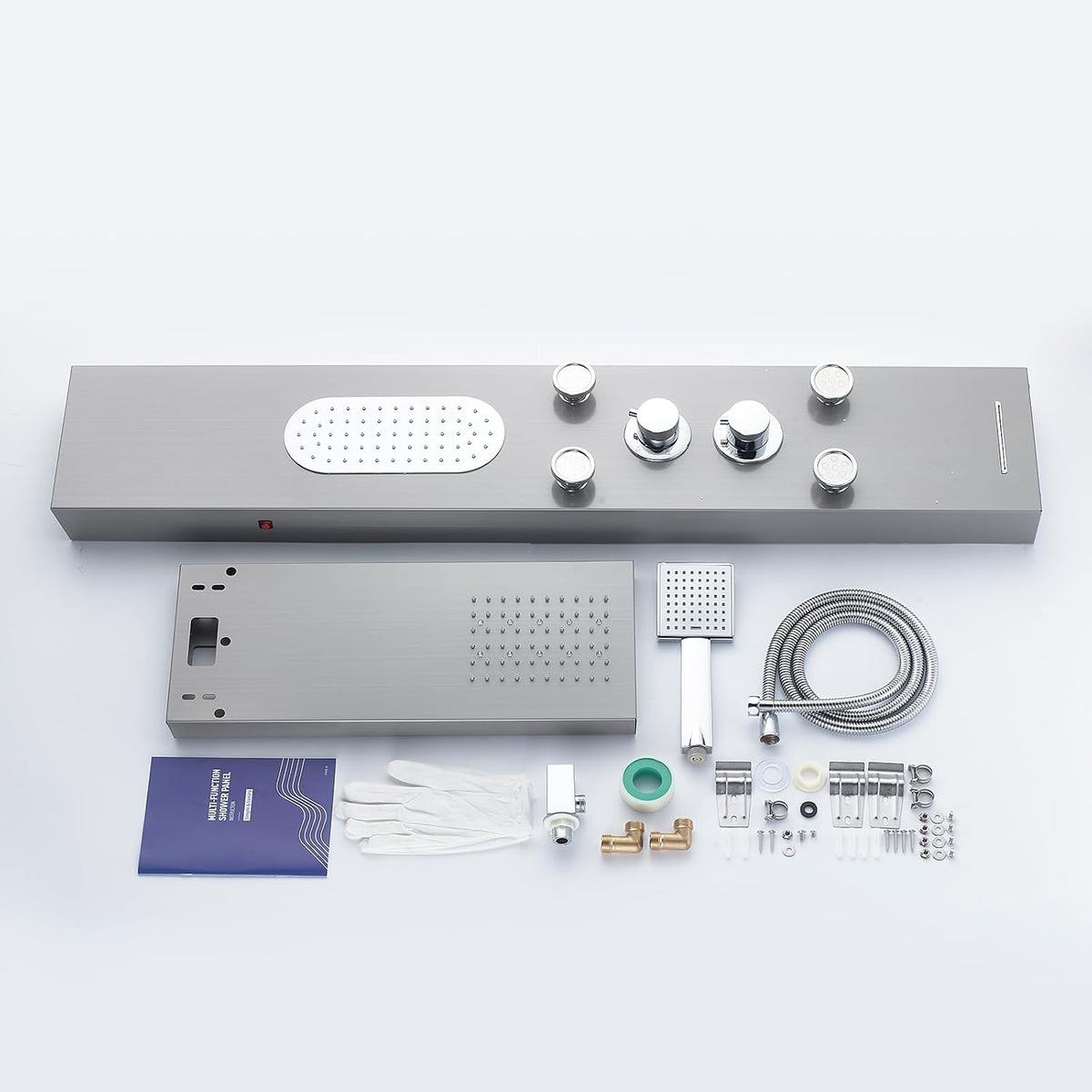 MENATT Sistema de torre de panel de ducha LED de 5 funciones, 4 cho...