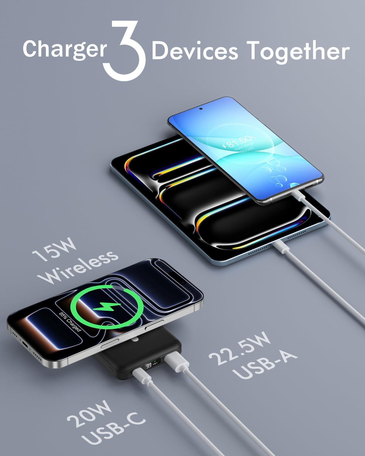 podoru para Magsafe Paquete de baterías, banco de energía magnético...