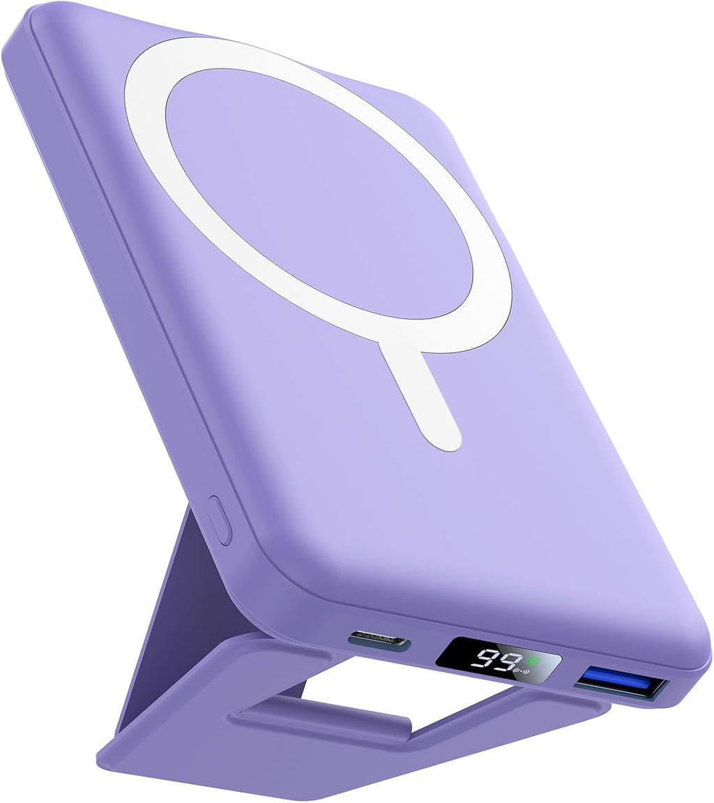 AOGUERBE Magsafe Power Bank, batería magnética plegable de 10000 mA...