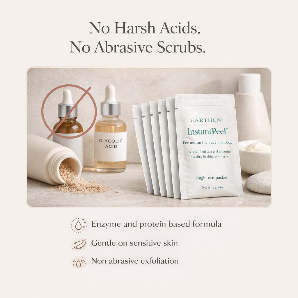 Earthen - Paquete de 2 paquetes exfoliantes instantáneos, exfoliant...