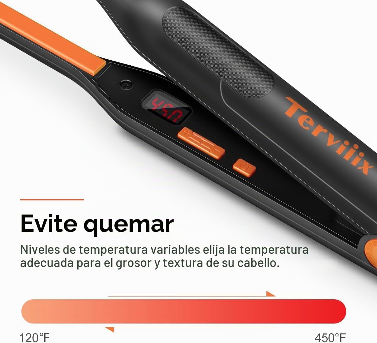 Terviiix - Plancha plana pequeña para cabello corto, temperatura aj...