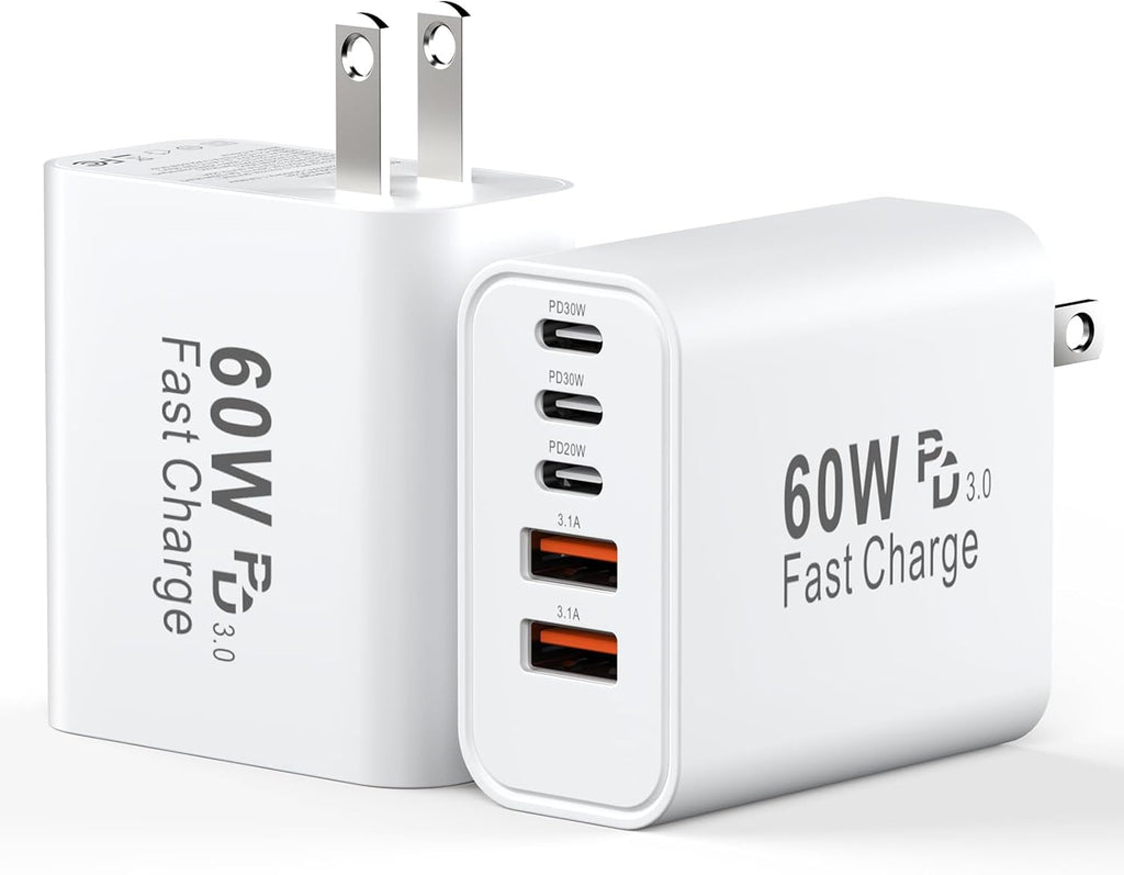Bloques de Carga USB C, Bloque Cargador de Pared Rápido USBC de 60W...