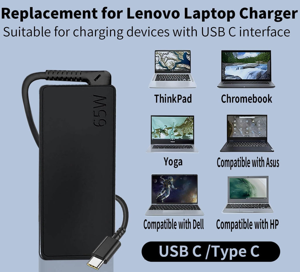 Cargador USB C de 65 W de repuesto para cargador de portátil Lenovo...