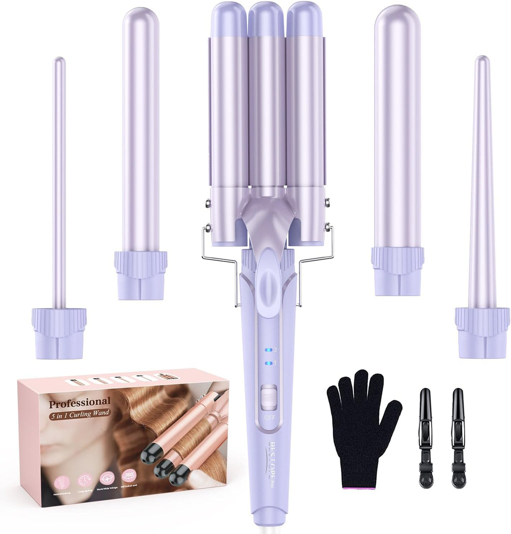 Varita Rizadora Onduladora - Set de Varita Rizadora BESTOPE PRO 5 e...