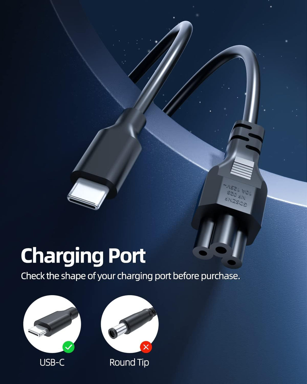 Superer - Cargador USB C de 65 W\/45 W para laptop Lenovo ThinkPad,...