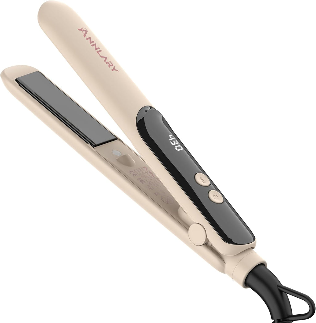ANNLARY Mini plancha de pelo para viajes, plancha plana pequeña por...