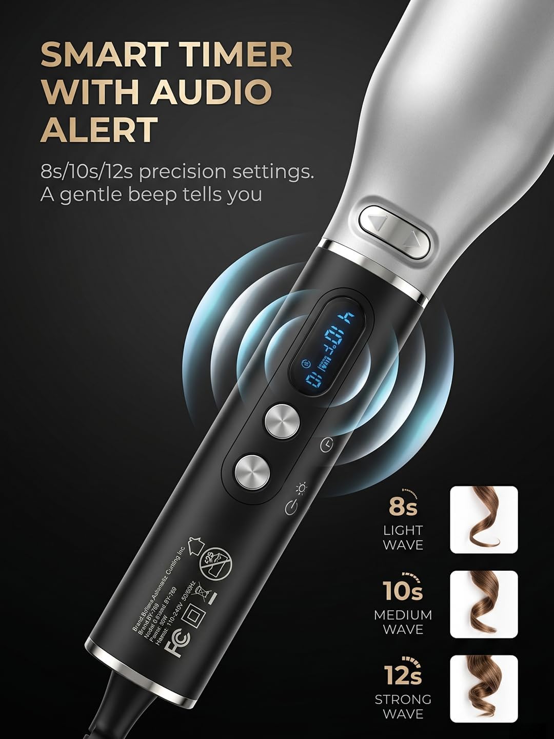 Realair Rizador giratorio automático, rizador automático de pelo de...